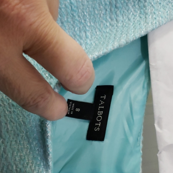 Talbots gorgeous blue silver size 8 dress - Picture 4 of 5